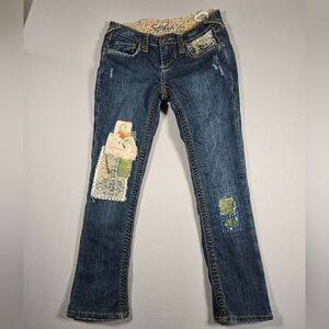 Stitch's The Spur Jeans Patchwork Y2K Boho Distressed Sz W28 L27